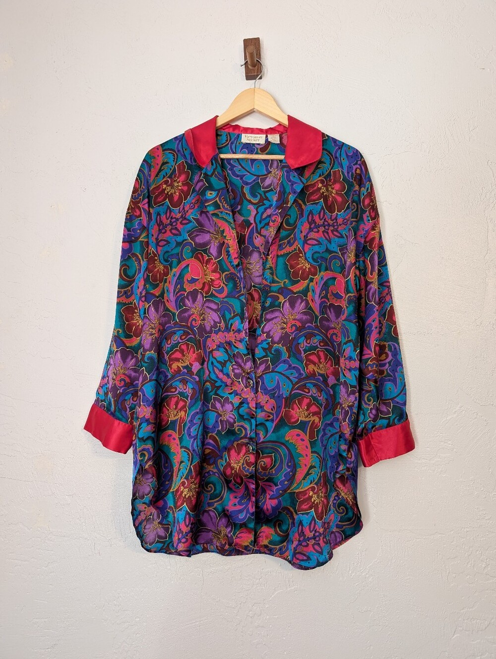 Vintage Victoria Secret Gold Label Floral Paisley Pajama Robe Maximalist Whimsi